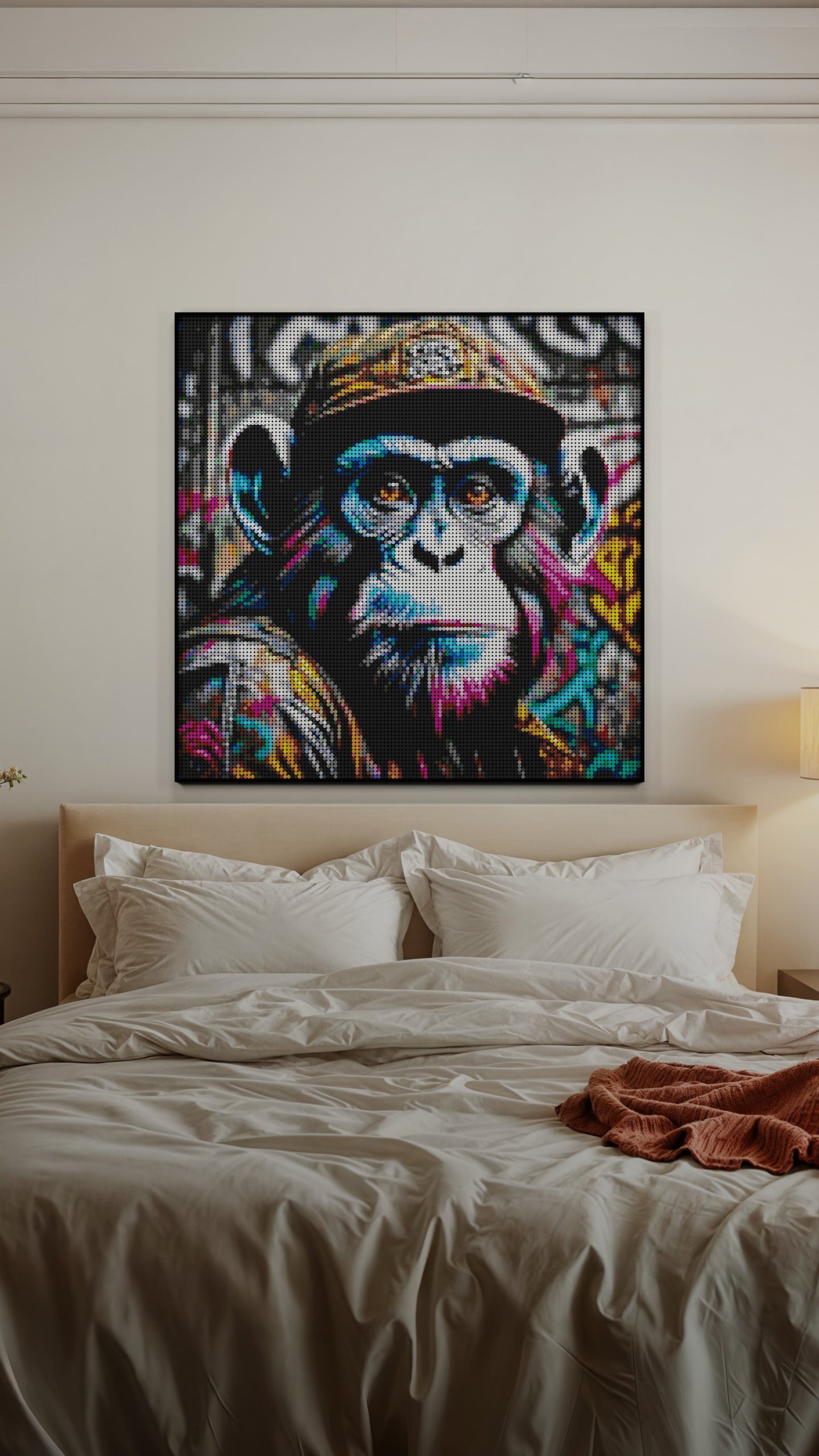 Ape Hop Movement LEGO® Style mosaic pixel art design for display